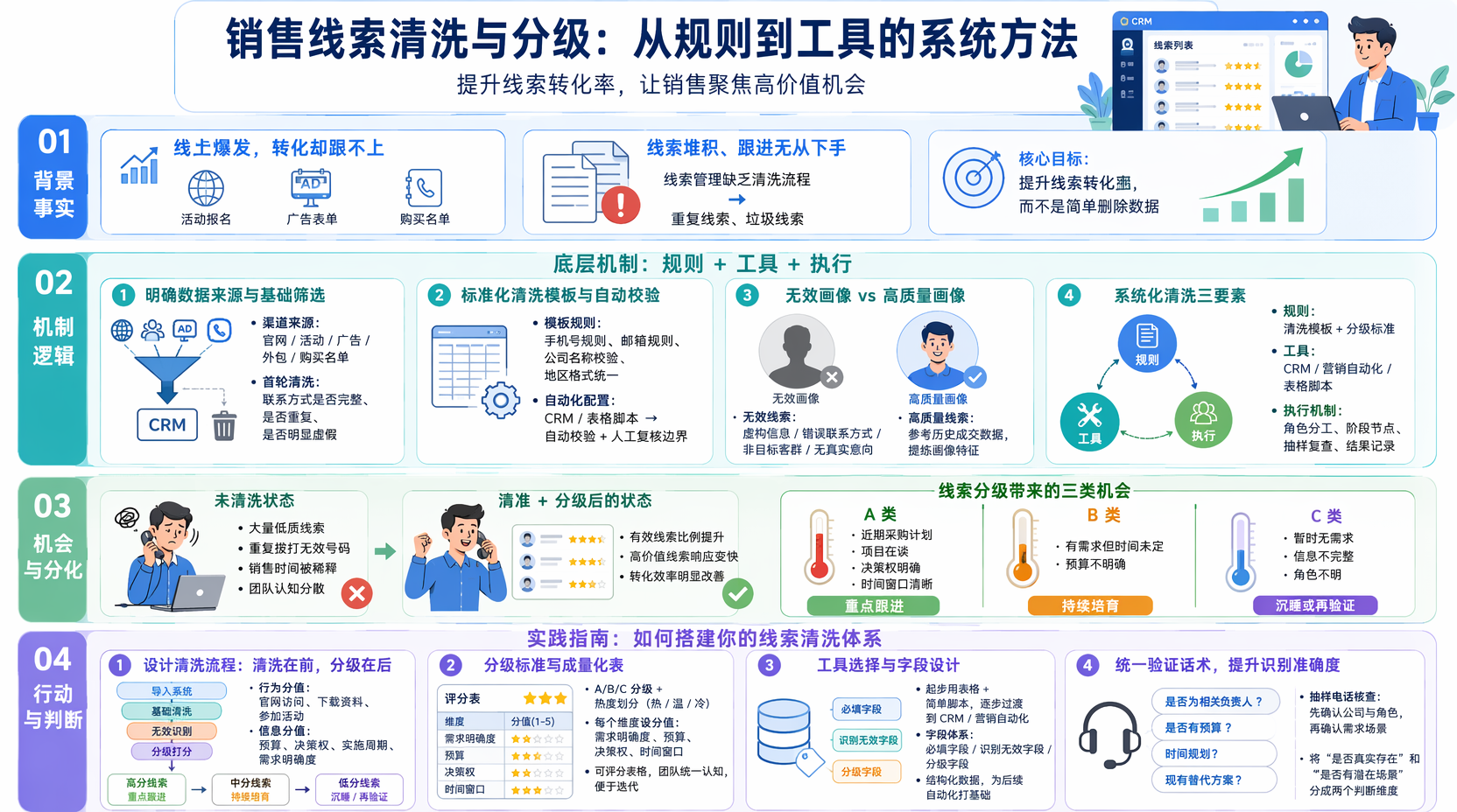 销售线索清洗流程怎么设计？