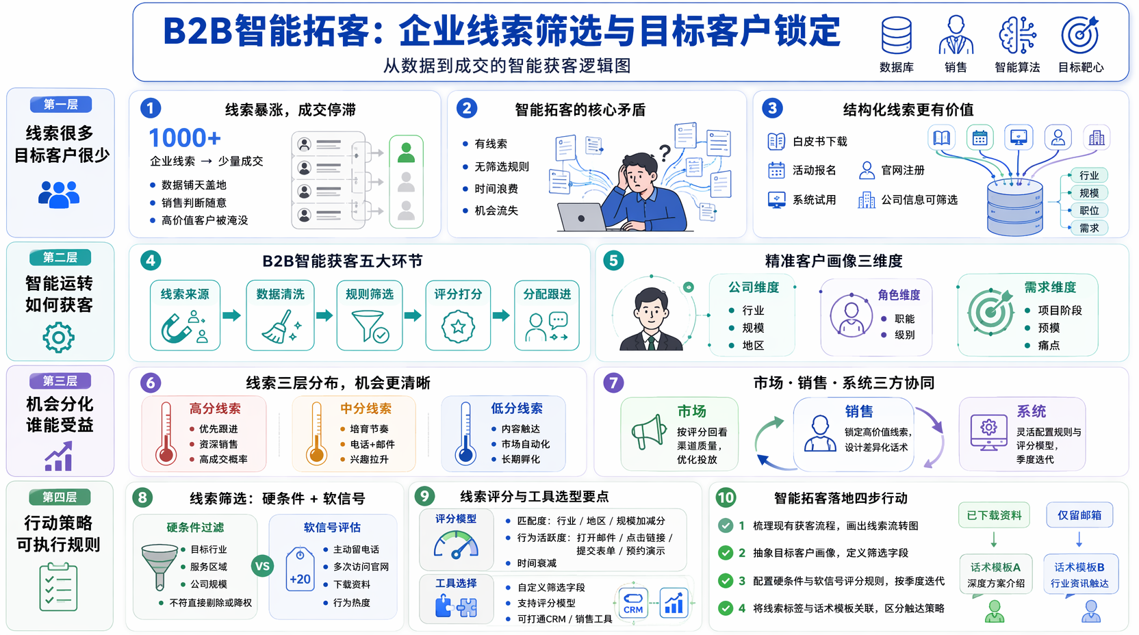 搭建整体B2B智能获客流程，从线索获取到筛选