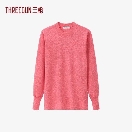 Threegun三枪 舒肤棉闪色棉毛罗纹领女衫-541236211 商品图0