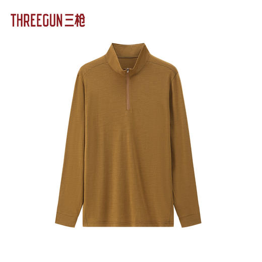 Threegun三枪 羊毛腈纶半襟长袖男内衣-T20253A02 商品图1