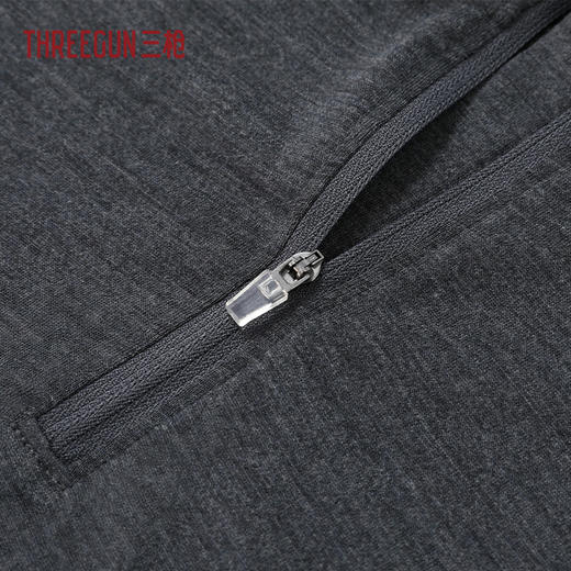 Threegun三枪 羊毛腈纶半襟长袖男内衣-T20253A02 商品图3