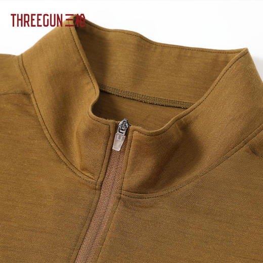 Threegun三枪 羊毛腈纶半襟长袖男内衣-T20253A02 商品图5