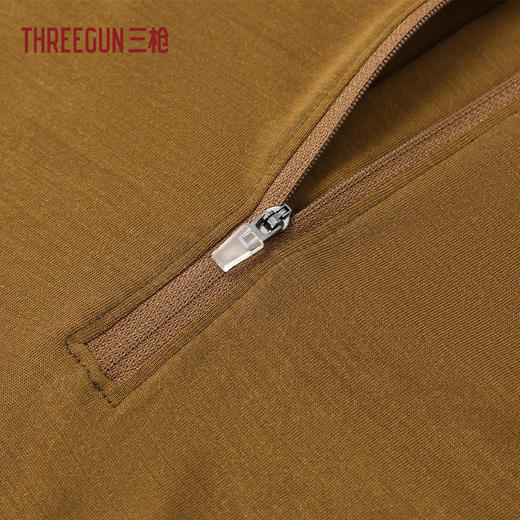 Threegun三枪 羊毛腈纶半襟长袖男内衣-T20253A02 商品图6