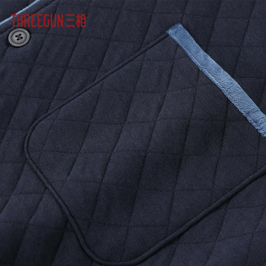 Threegun三枪 【暖棉】翻领开襟长袖男士家居套-82365D011 商品图12