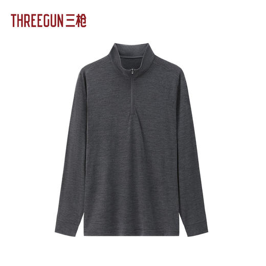 Threegun三枪 羊毛腈纶半襟长袖男内衣-T20253A02 商品图0
