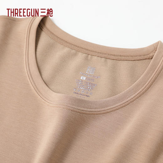 Threegun三枪 华绒羊绒木代尔圆领女打底衫-24430A021 商品图1