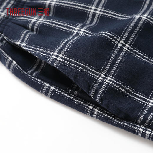 Threegun三枪 彩格绒布男家居长裤-T60091B01 商品图2