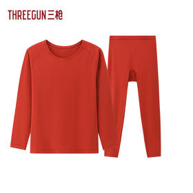 Threegun三枪 吉庆火绒棉圆领女内衣打底衫裤-T20267D02