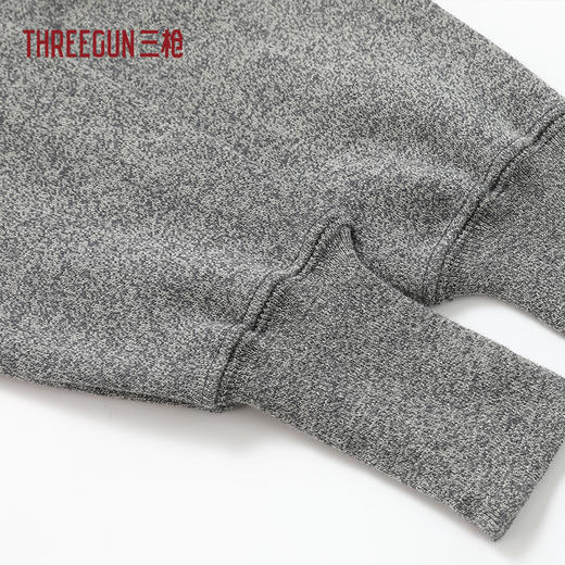 Threegun三枪 舒肤棉闪色棉毛罗纹领男衫-541131211 商品图4