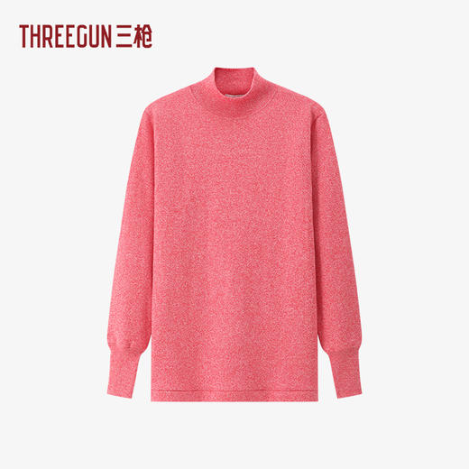 Threegun三枪 舒肤棉闪色棉毛半高领女衫-30087A011 商品图0