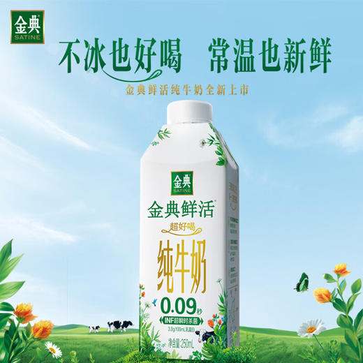 金典鲜活纯牛奶夺目瓶(250ml*10) 商品图1
