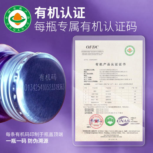 沃田100%蓝莓纯果汁  250ml*12瓶 商品图5