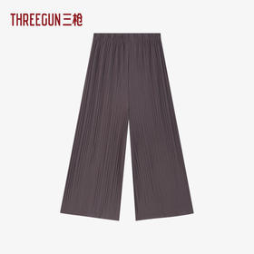 Threegun三枪 【压皱纹理款】女士宽松阔脚八分裤-60965B911