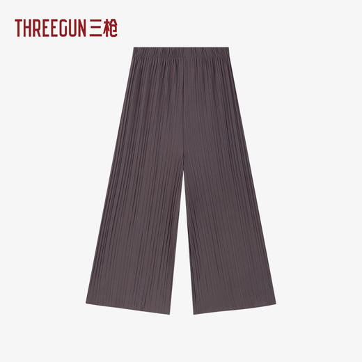 Threegun三枪 【压皱纹理款】女士宽松阔脚八分裤-60965B911 商品图0