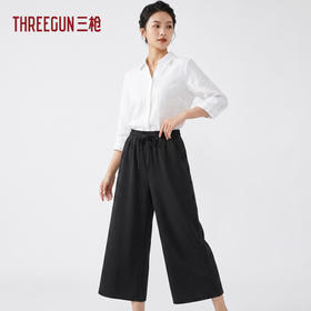 Threegun三枪 时尚女阔腿八分裤-61392B011