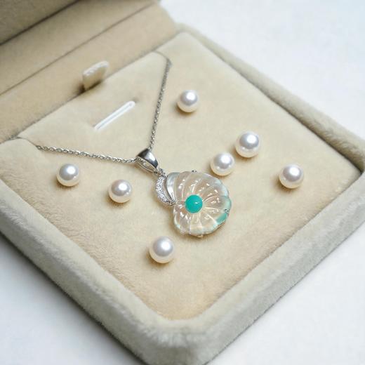 【全国包邮，部分地区除外】】绿松石饰品 水晶花925银项链一条 商品图1