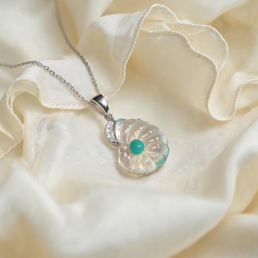 【全国包邮，部分地区除外】】绿松石饰品 水晶花925银项链一条 商品图2