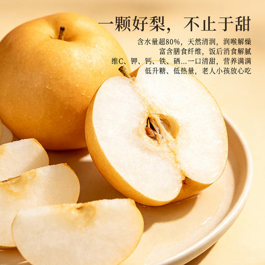 正安严选 砀山秋月梨礼盒款 金秋送礼限定 个大饱满脆甜多汁 秋燥肺部咳嗽咽喉老师 8个大果 商品图5