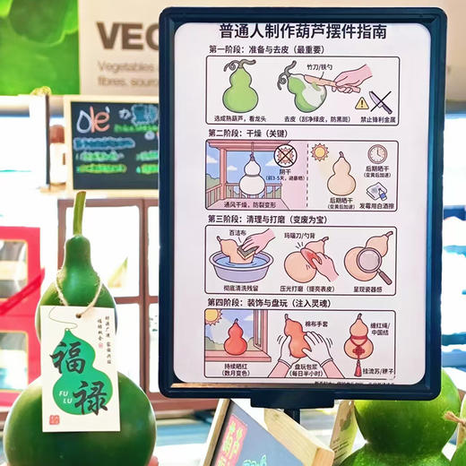 【十堰主城区包邮】云南青皮新鲜葫芦摆件（12-15cm）1个+卡片1张（8.27日发货） 商品图3