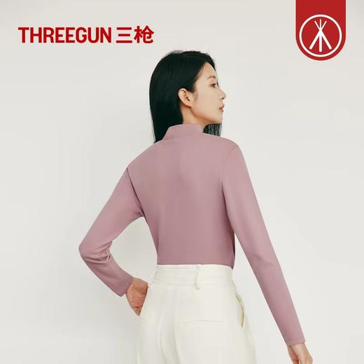 Threegun三枪 【舒肤棉】刷绒半高领女士长袖上衣打底衫-23540A011 商品图5