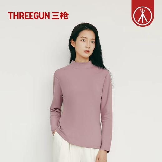 Threegun三枪 【舒肤棉】刷绒半高领女士长袖上衣打底衫-23540A011 商品图4