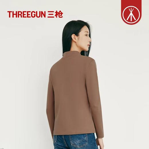 Threegun三枪 【舒肤棉】刷绒半高领女士长袖上衣打底衫-23540A011 商品图3