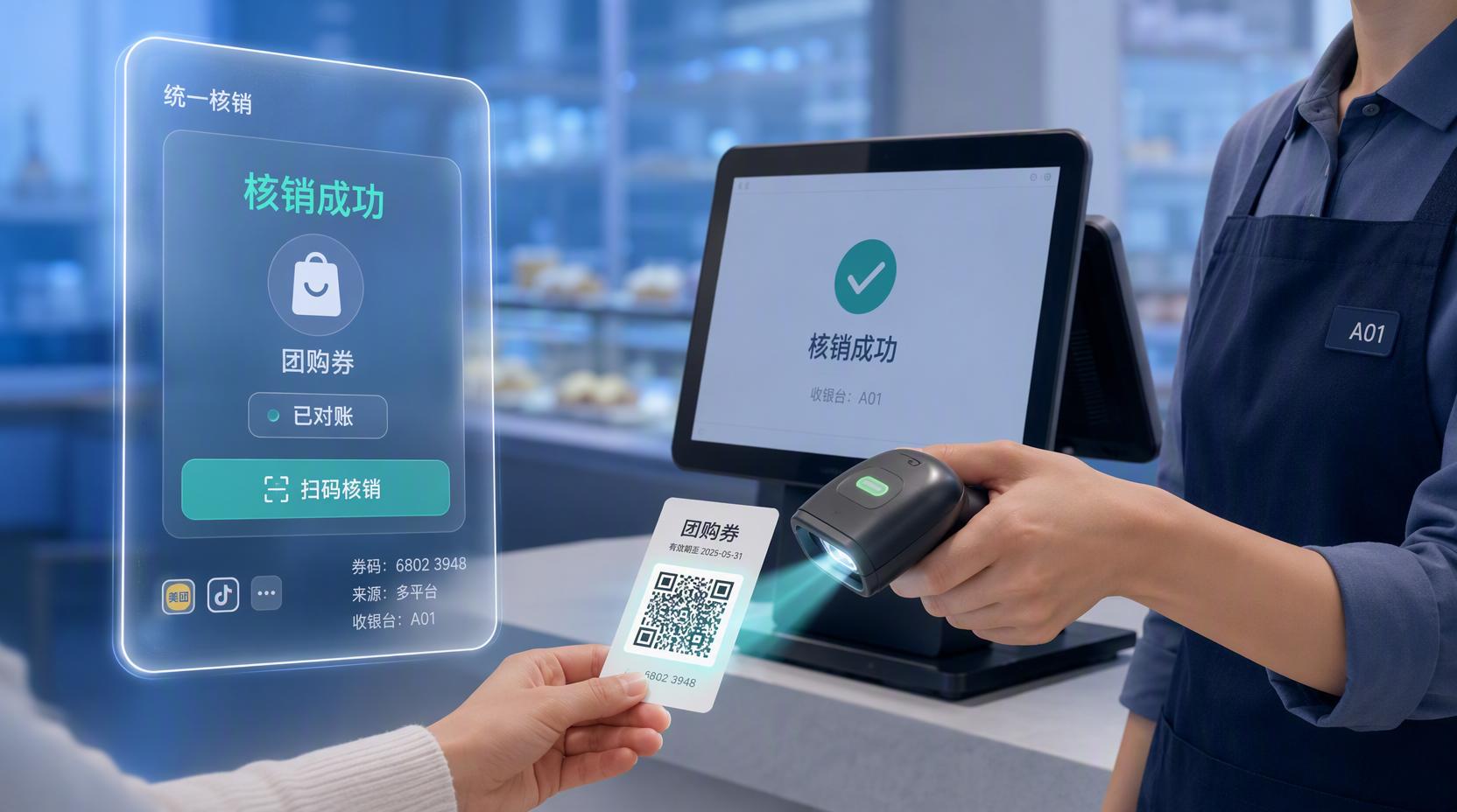 团购核销系统 - 打通多平台团购券码,让高峰期清队更顺畅