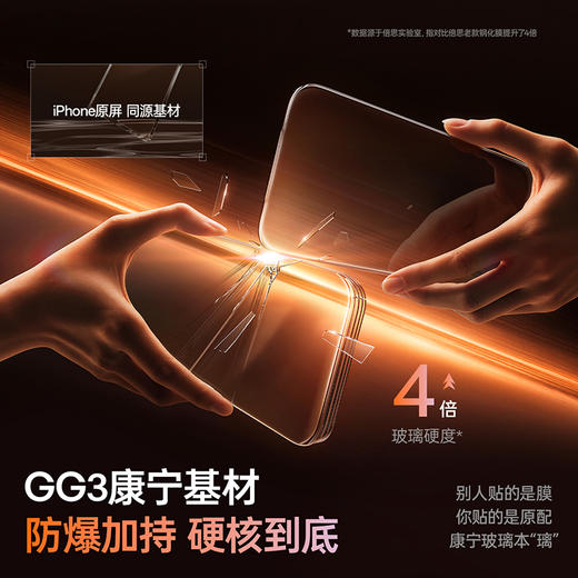 娄艺潇同款 | 倍思 金标系列 AR 一体防尘 全屏 高清 金盾钢化膜 For iP 15-18系列 商品图2