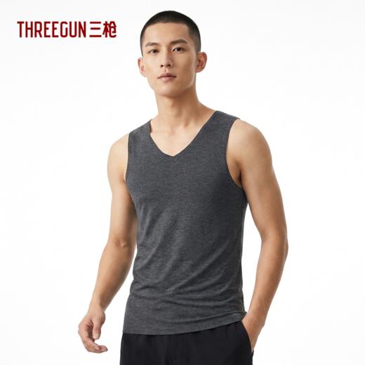 Threegun三枪 维耐寒舒暖绒无痕V领男背心-30887A011 商品图1