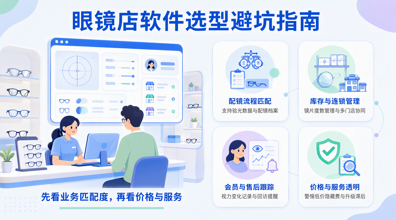 眼镜店专用软件怎么选?先看核心业务匹配度