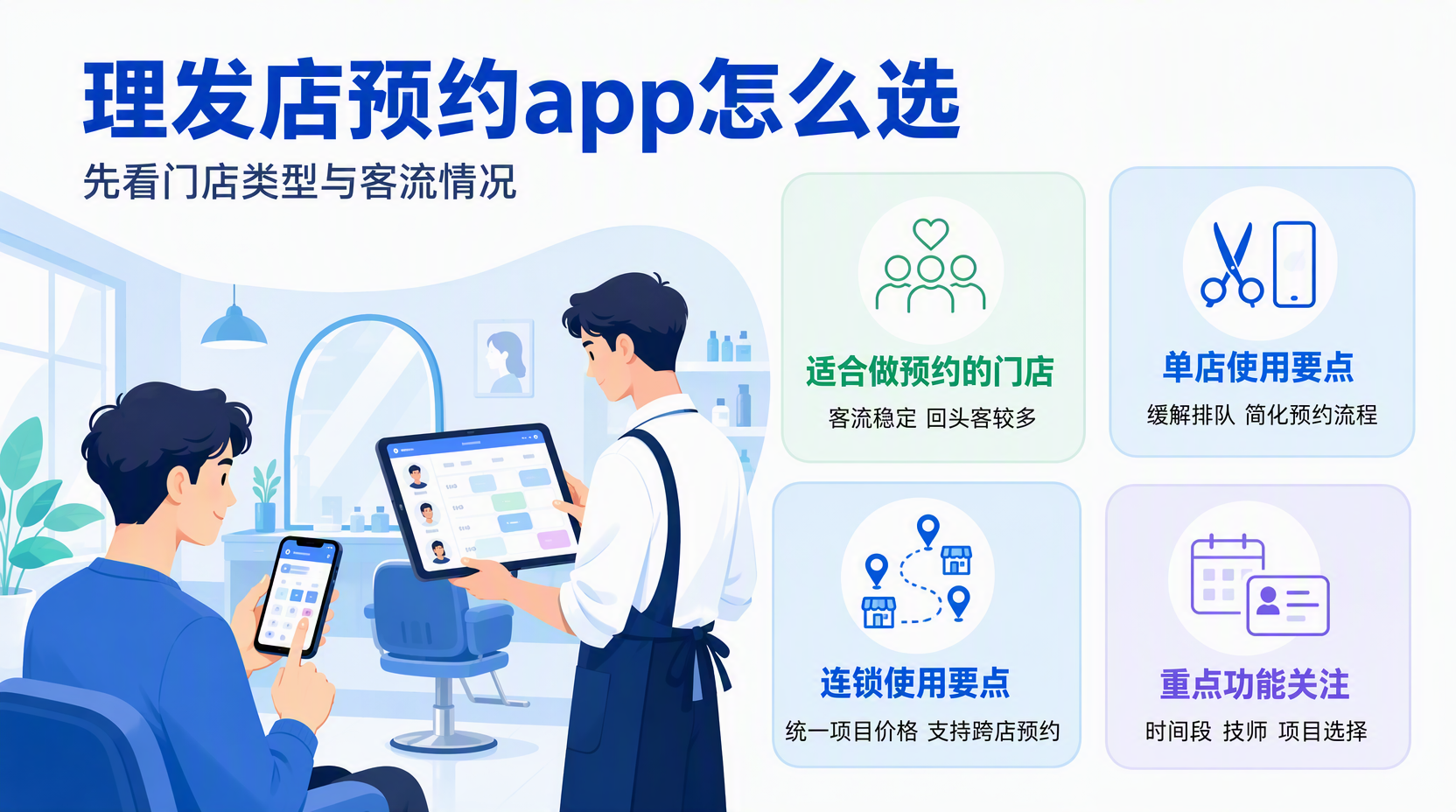 哪些类型的理发门店适合做预约app?