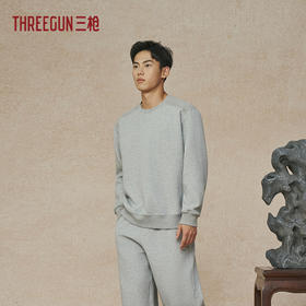 Threegun三枪 空气层圆领长袖男卫衣-T20272A01