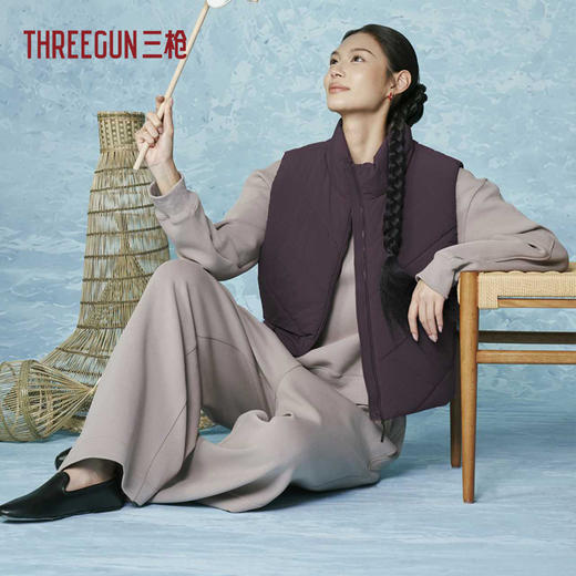 Threegun三枪 空气层女长裤-T60174B01 商品图2