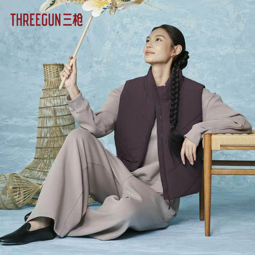Threegun三枪 空气层圆领长袖女卫衣-T20275A01 商品图1