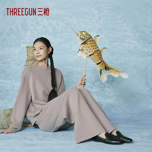 Threegun三枪 空气层女长裤-T60174B01 商品图3