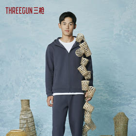 Threegun三枪 空气棉连帽开襟轻松男衫-T80191A01