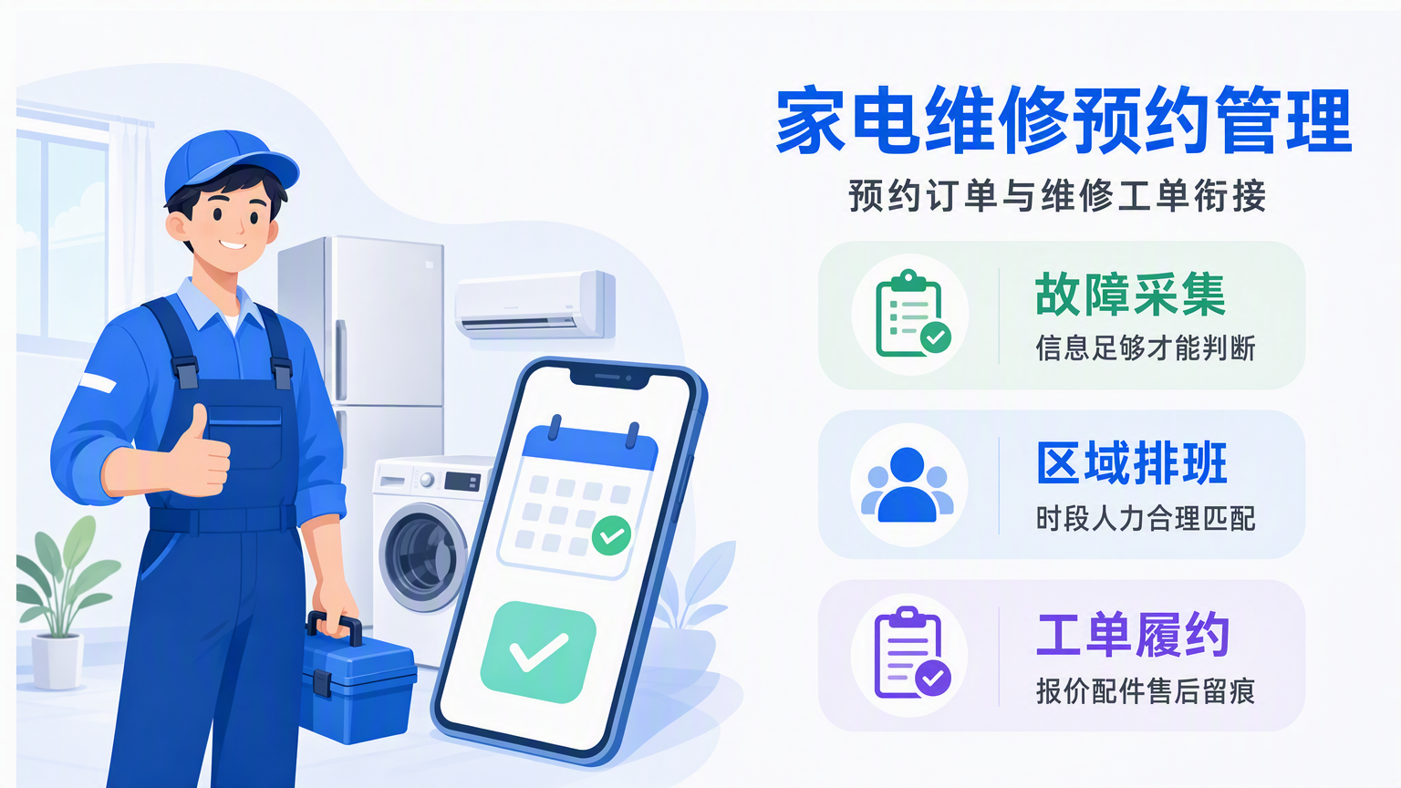 家电维修预约系统有哪些?上门服务预约管理选型与流程