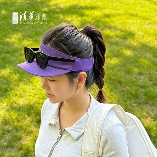 清华文创英文校名运动休闲空顶帽紫色款 商品图5