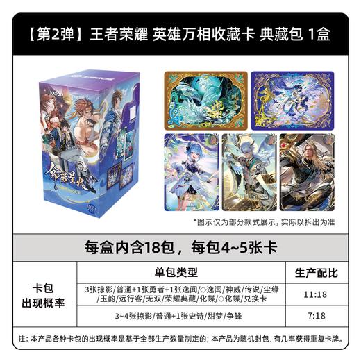 卡游 王者荣耀 英雄万相收藏卡 典藏包 第二弹 18包/盒 卡牌 商品图0