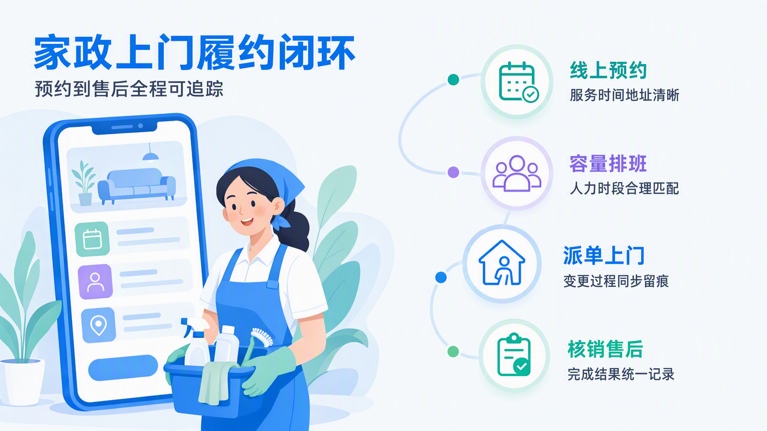 家政服务预约系统:上门预约与订单管理闭环搭建指南