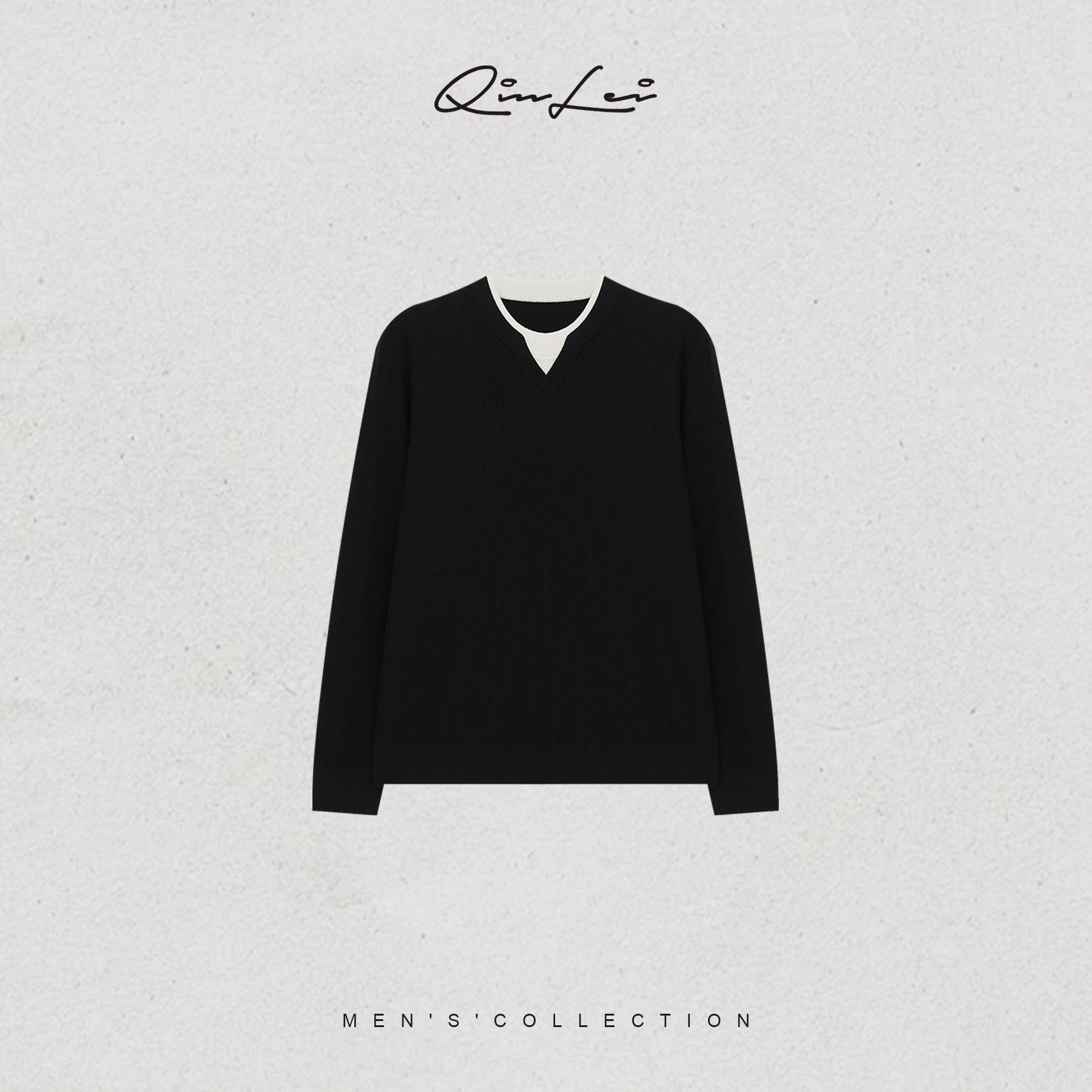 男装「波浪纹」羊毛定织假两件温润针织衫LL-WZZZ10419 O9商品图2