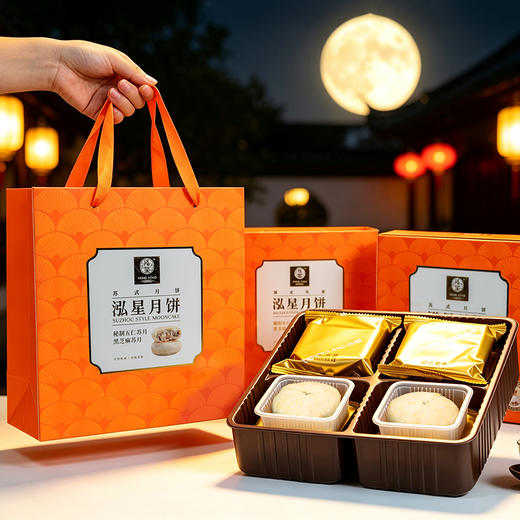【中秋礼盒 • 买一送一】泓星月饼礼盒398g*2盒（8枚装/盒）| 全国包邮，部分地区除外 商品图2