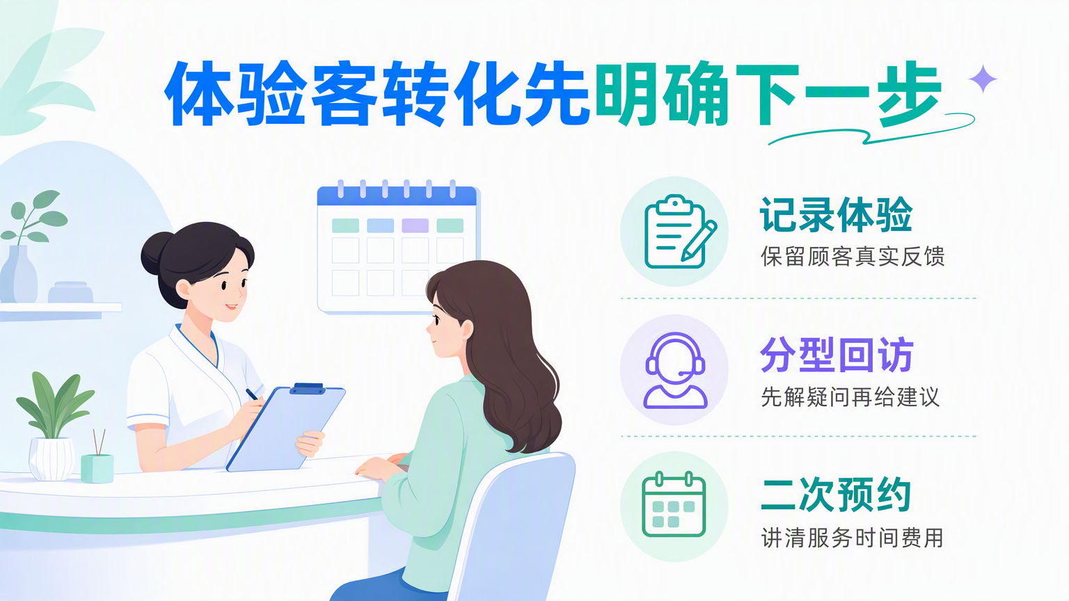 美容院体验卡客户回访与二次到店