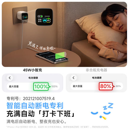 娄艺潇同款 | 倍思 小智充 AE22 苹果充电头新款 数显快充充电器 1C 45W  商品图2