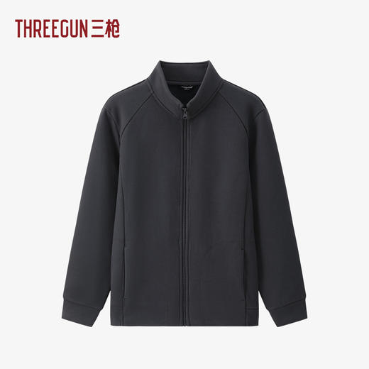Threegun三枪 牛奶绒立领开襟男衫-T80190A01 商品图0
