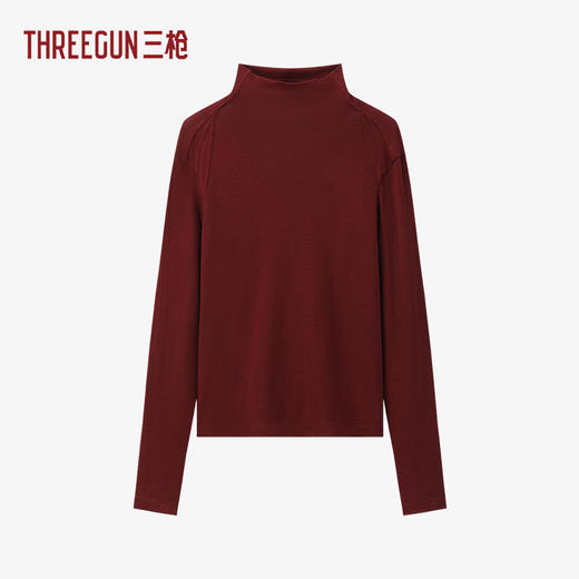 Threegun三枪 羊毛+连领长袖女打底衫-T20273A01 商品图0