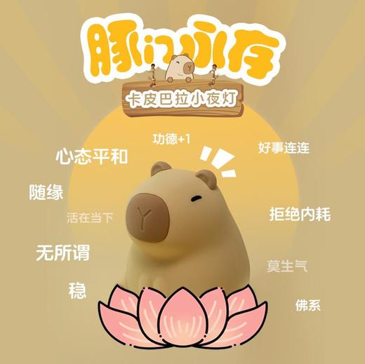 聚火 蹲坐卡皮巴拉小夜灯 拍拍灯 商品图0