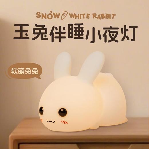 聚火 玉兔伴睡小夜灯 拍拍灯 商品图0