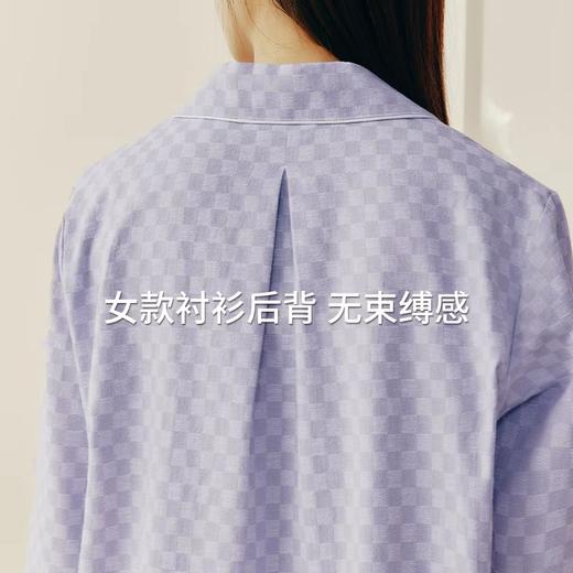 Threegun三枪 【棋盘格绒布】翻领开襟长袖长裤女士家居套家居服-82262D011 商品图2