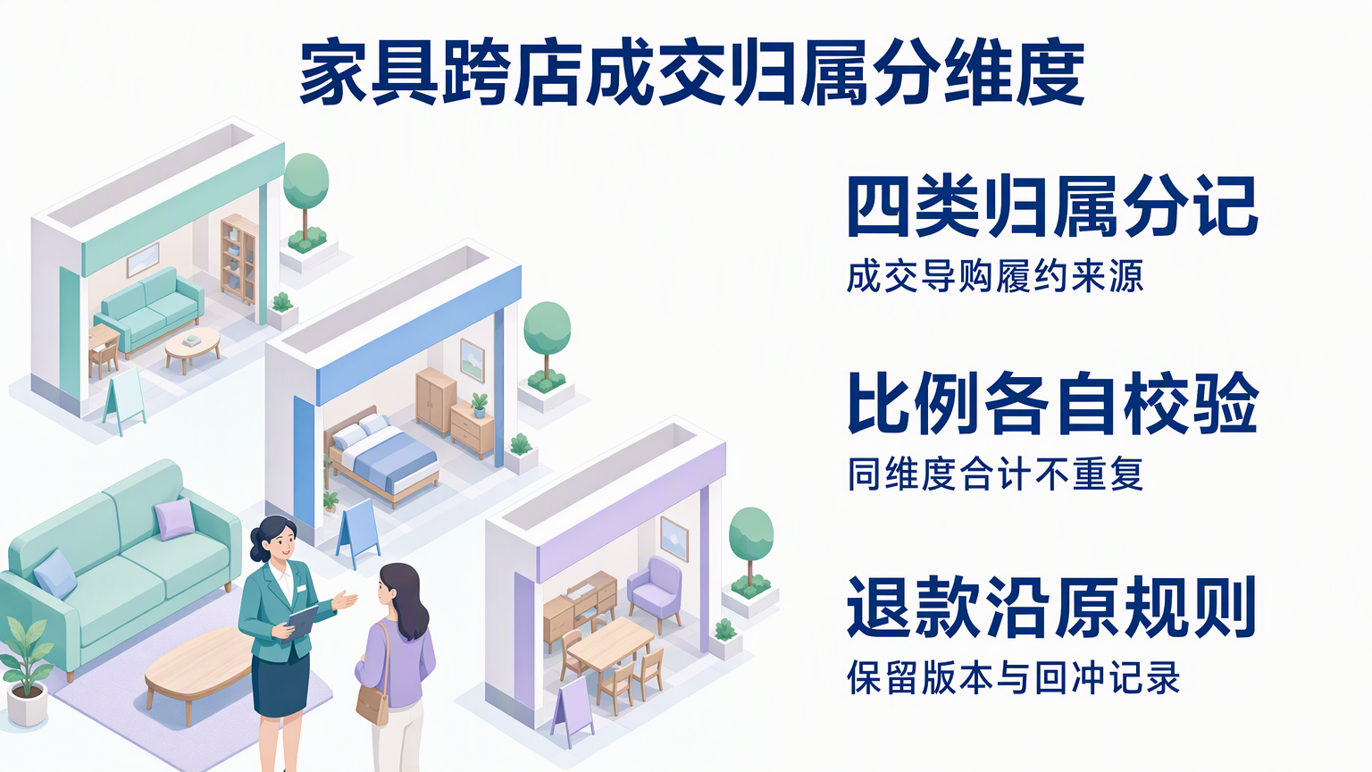 家具多门店跨店成交业绩归属设置与排查